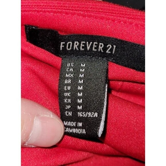 2 for $20 Forever 21 Red Dress Strapless Fit and Flare Skater Size M - Picture 4 of 4